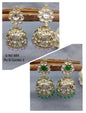 Polki Mehandi Jhumki Combo Earrings Sku 889 rchiecreation