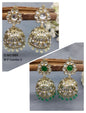 Polki Mehandi Jhumki Combo Earrings Sku 889 rchiecreation