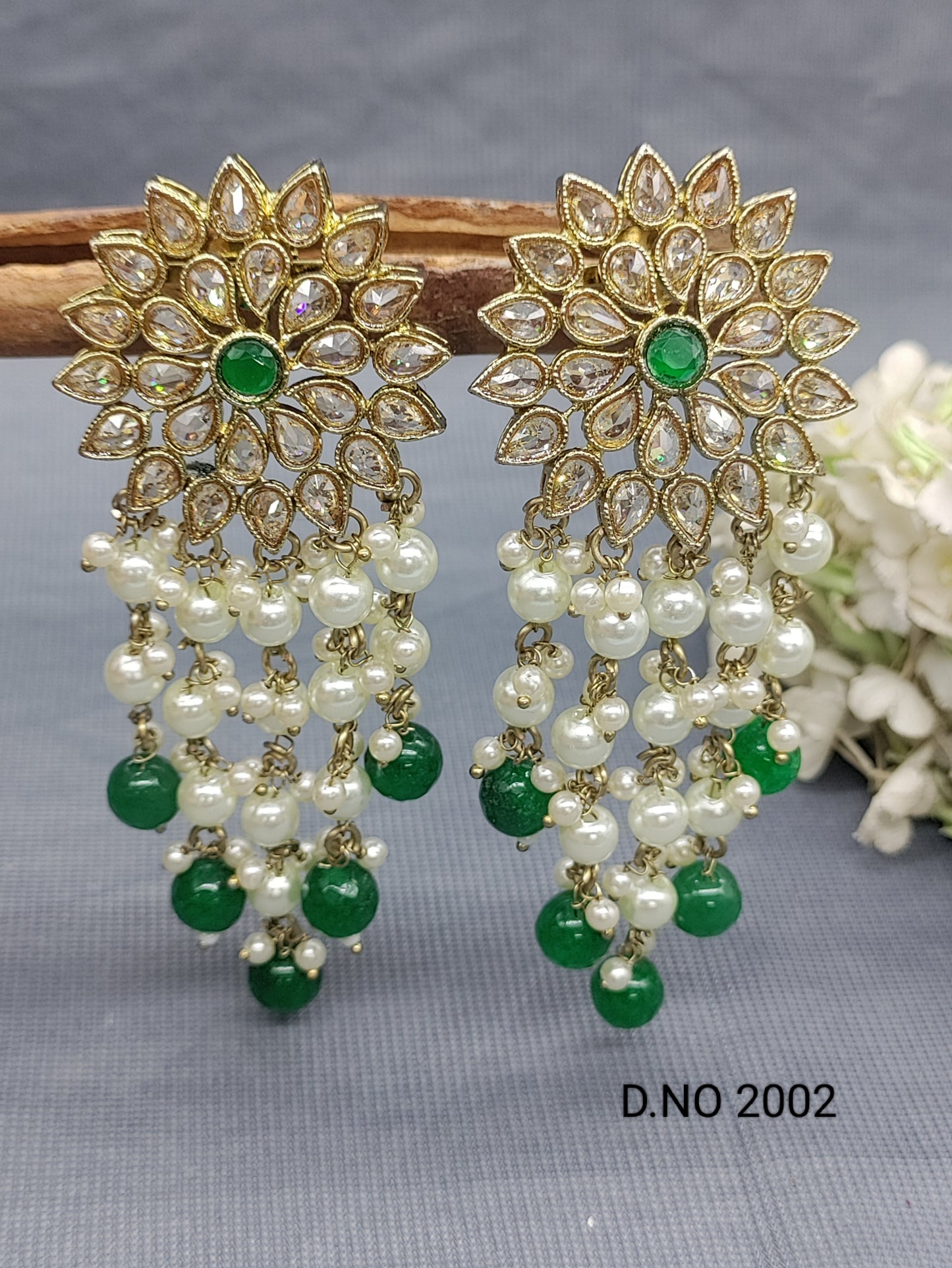 Polki Mehandi Earring Sku 2002 rchiecreation