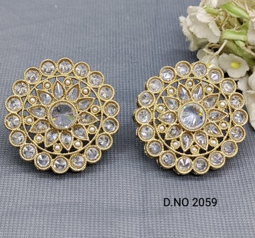 Polki Mehandi Top & Stud Earrings Sku 2059 rchiecreation