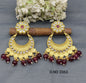 Antique Golden Kundan Earrings Sku 2063 rchiecreation