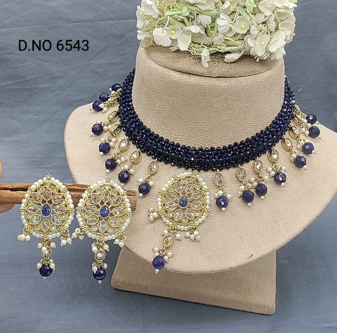 Polki Mehandi Chokar Necklace Set Sku 6543 rchiecreation