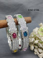 Cz ad Rodium Bangles Sku 6106 rchiecreation