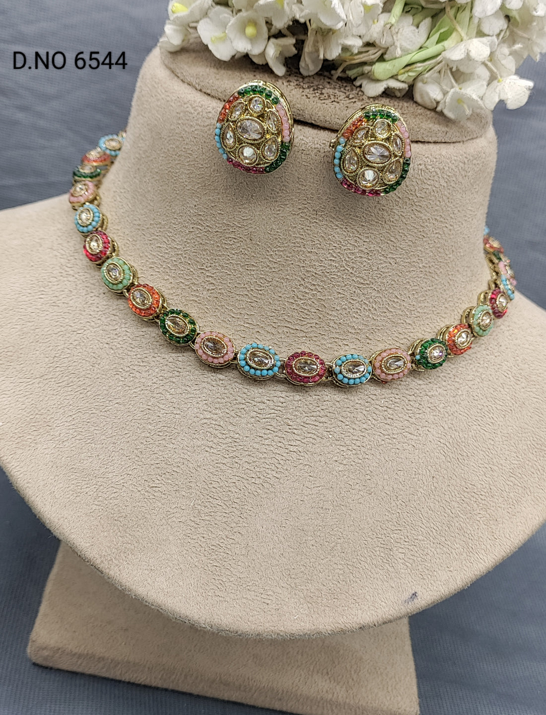 Polki Mehandi Chokar Necklace Sku 6544 rchiecreation