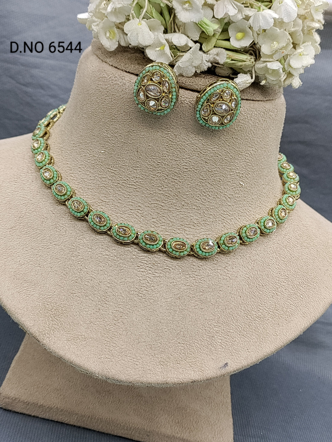 Polki Mehandi Chokar Necklace Sku 6544 rchiecreation