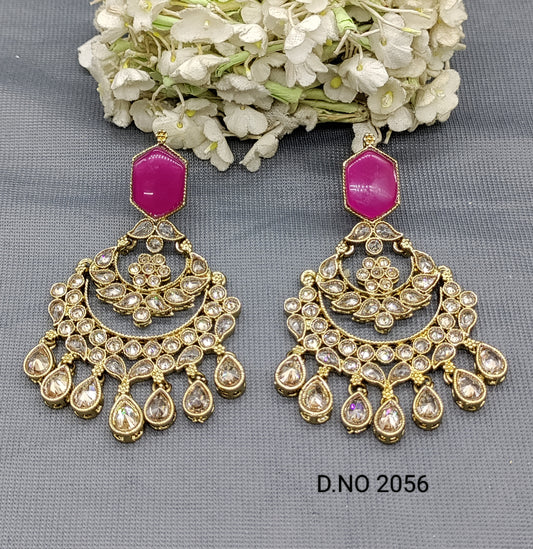 Polki Mehandi Earring Sku 2056 rchiecreation