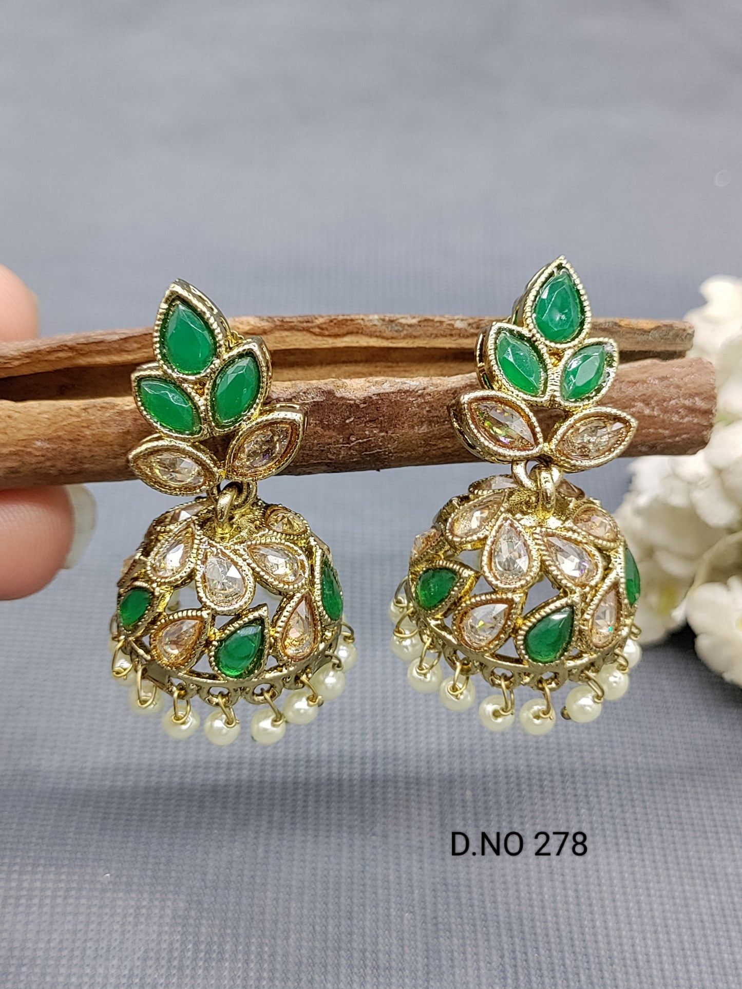 Polki Jhumki Mehndi Earring Sku- 278 A4 rchiecreation