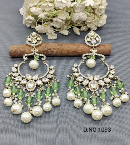 Moissanite kundan Earing SKU-1093 C1 rchiecreation