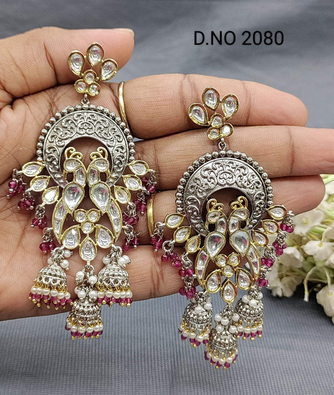 Moissanite To Tone Earrings Sku 2080 rchiecreation