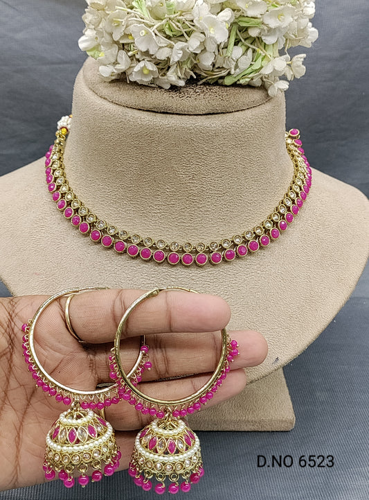 Polki Mehandi Necklace Set Sku 6523 rchiecreation