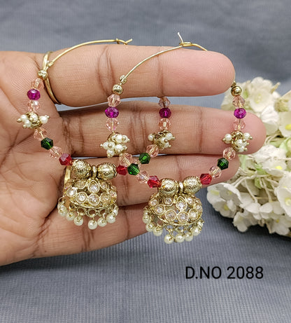 Polki Bali Jhumki Earrings Sku 2088 rchiecreation