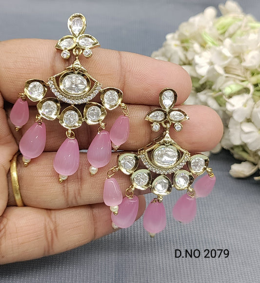 Moissanite Mehandi Earrings Sku 2079 rchiecreation