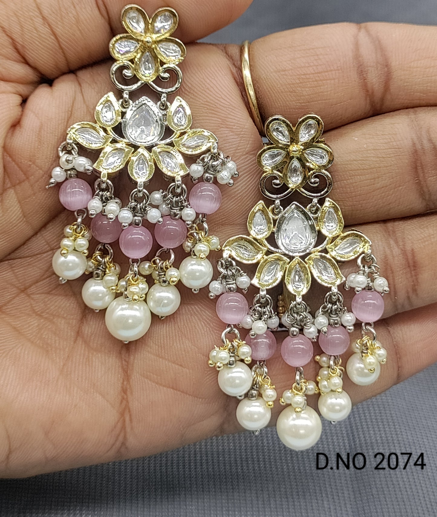 Moissanite Mehandi Earrings Sku 2074 rchiecreation