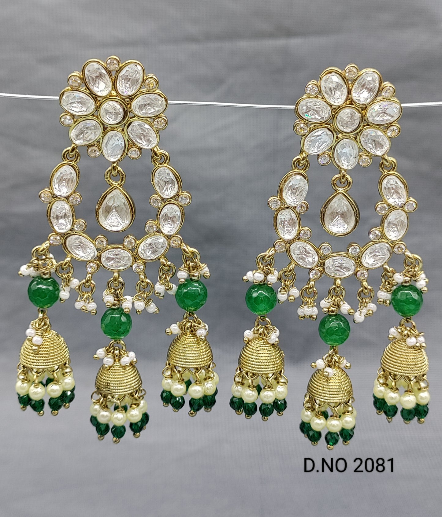 Moissanite Mehandi Earrings Sku 2081 rchiecreation