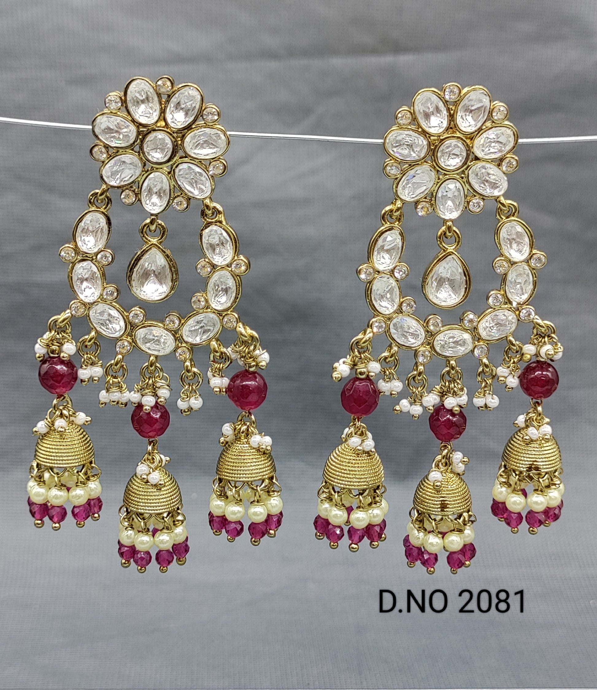 Moissanite Mehandi Earrings Sku 2081 rchiecreation