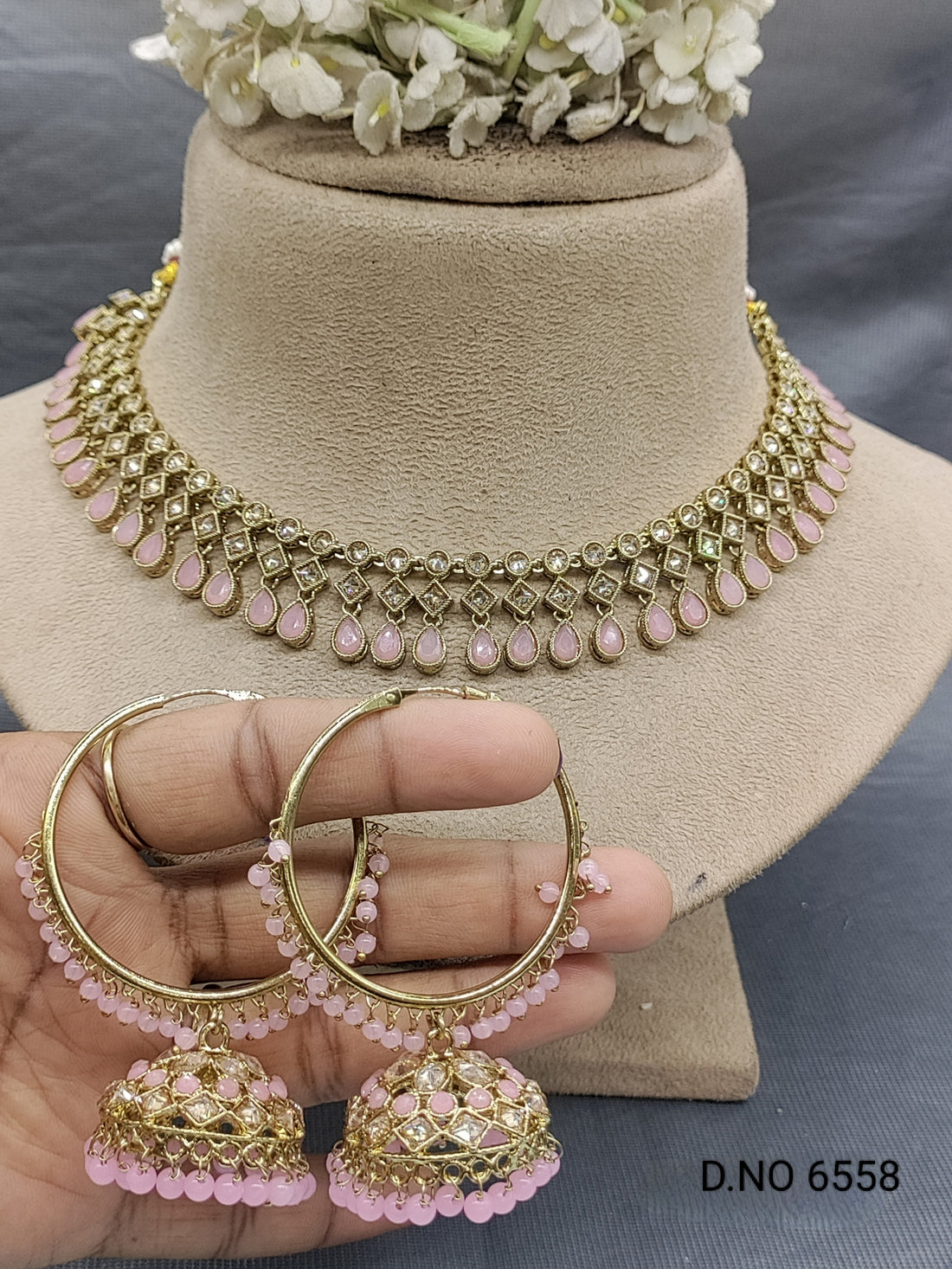 Polki Mehandi Necklace Set Sku 6524 rchiecreation