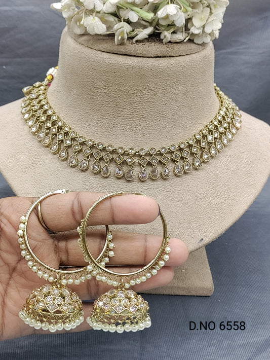 Polki Mehandi Necklace Set Sku 6524 rchiecreation