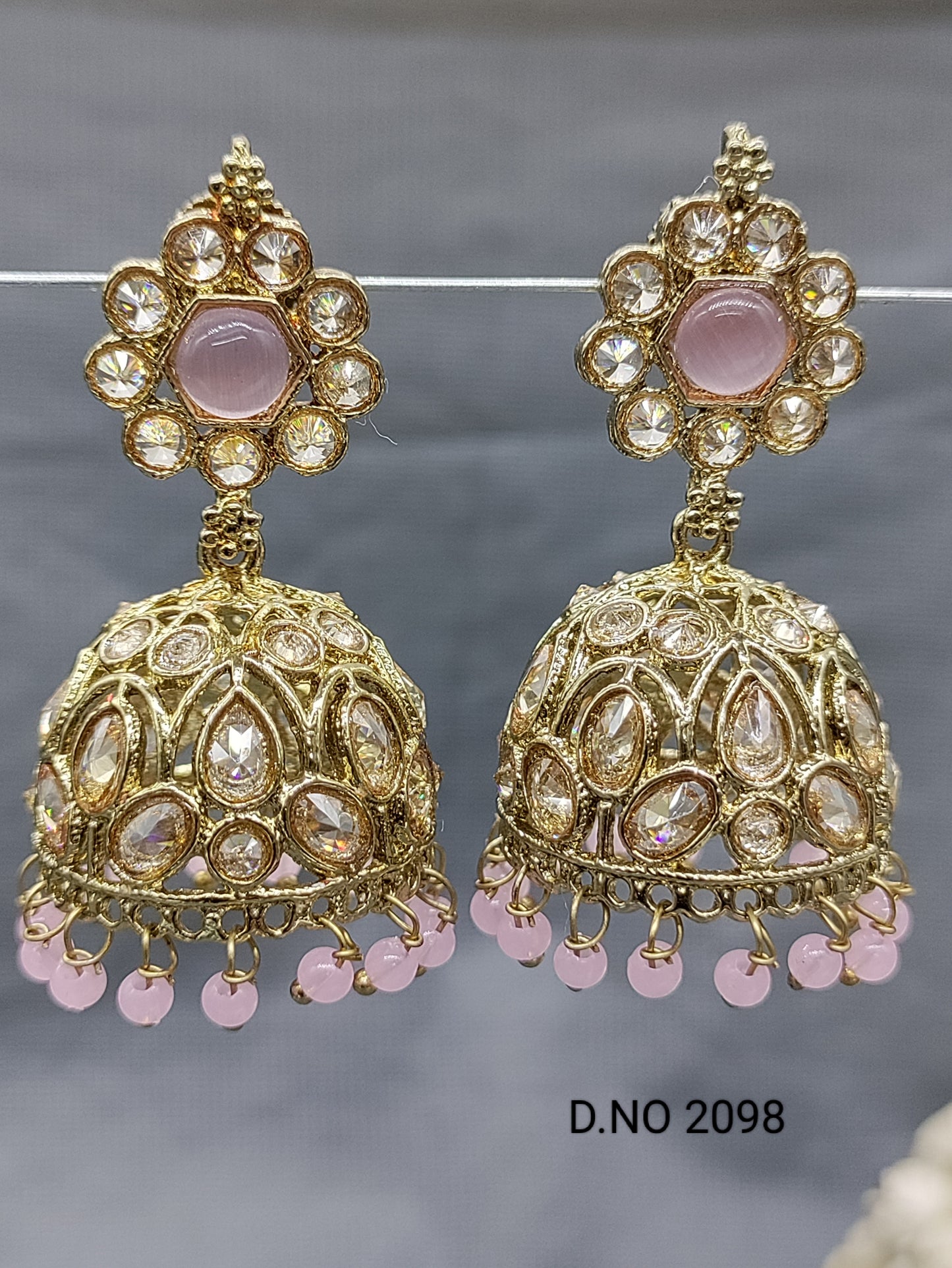 Polki Mehandi Jhumki Earring Sku 2098 rchiecreation