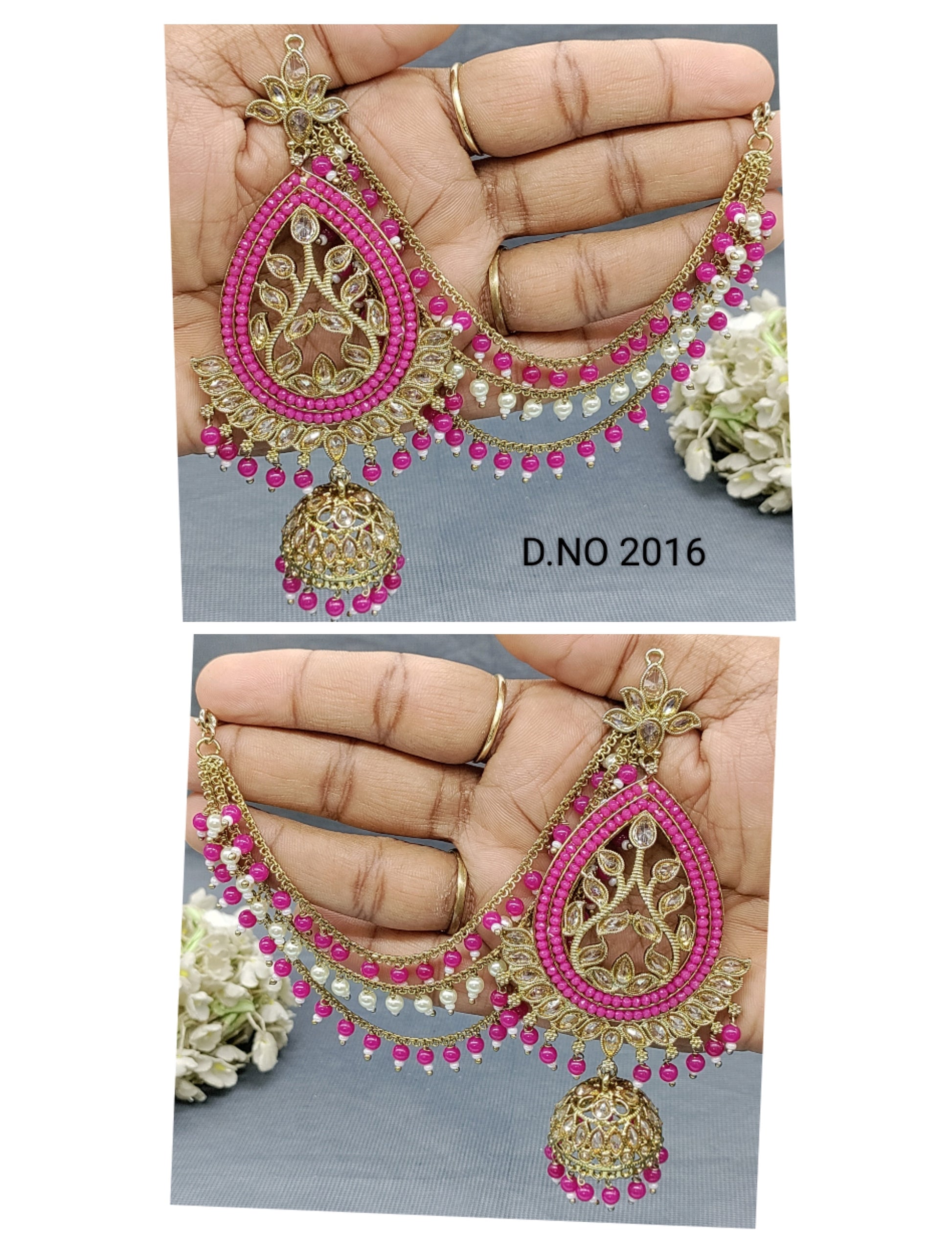 Polki Mehandi Bahubali Earring Sku 2016 rchiecreation