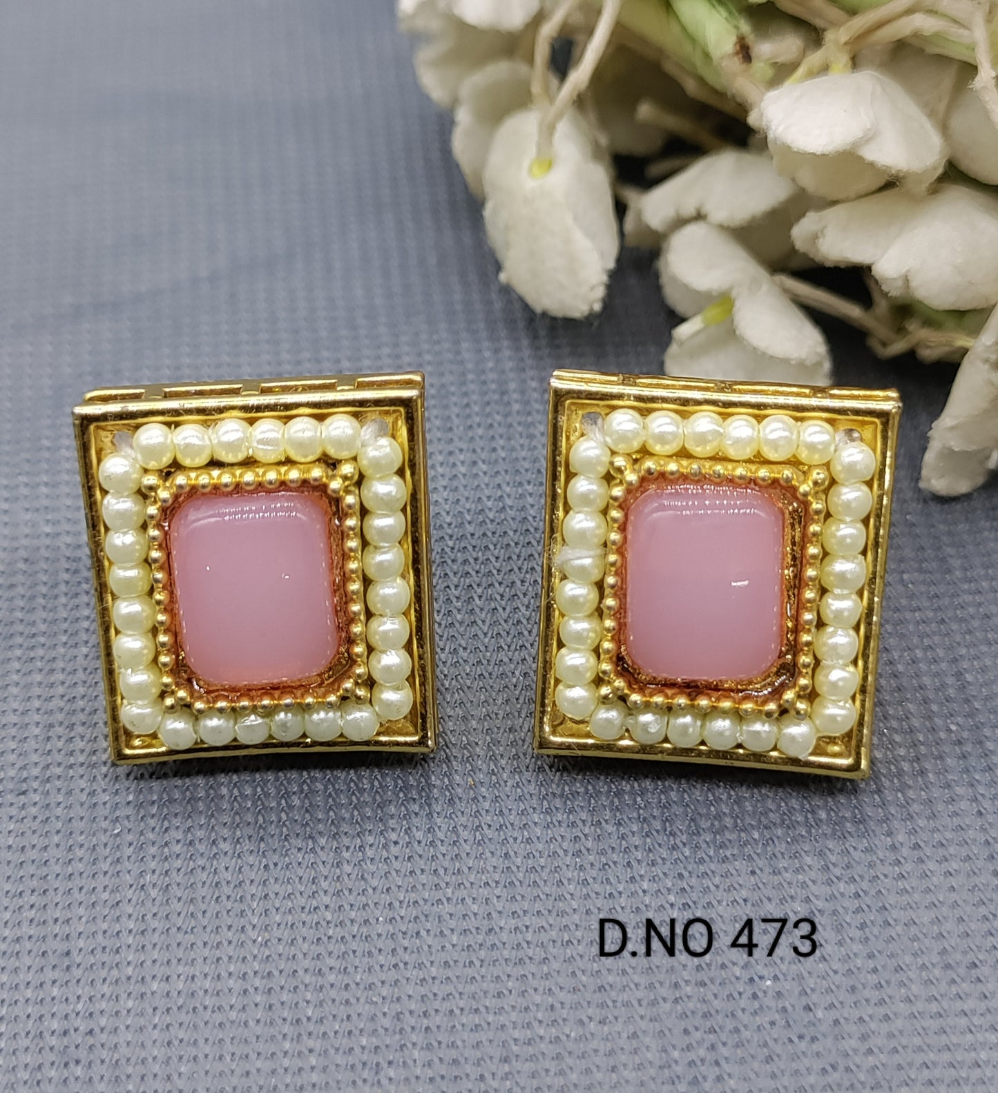 Antique Golden Top & Stud Earrings Sku 473 rchiecreation