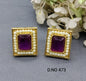 Antique Golden Top & Stud Earrings Sku 473 rchiecreation