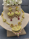 Antique Golden Necklace Set Sku 15180 rchiecreation