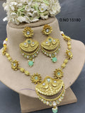 Antique Golden Necklace Set Sku 15180 rchiecreation