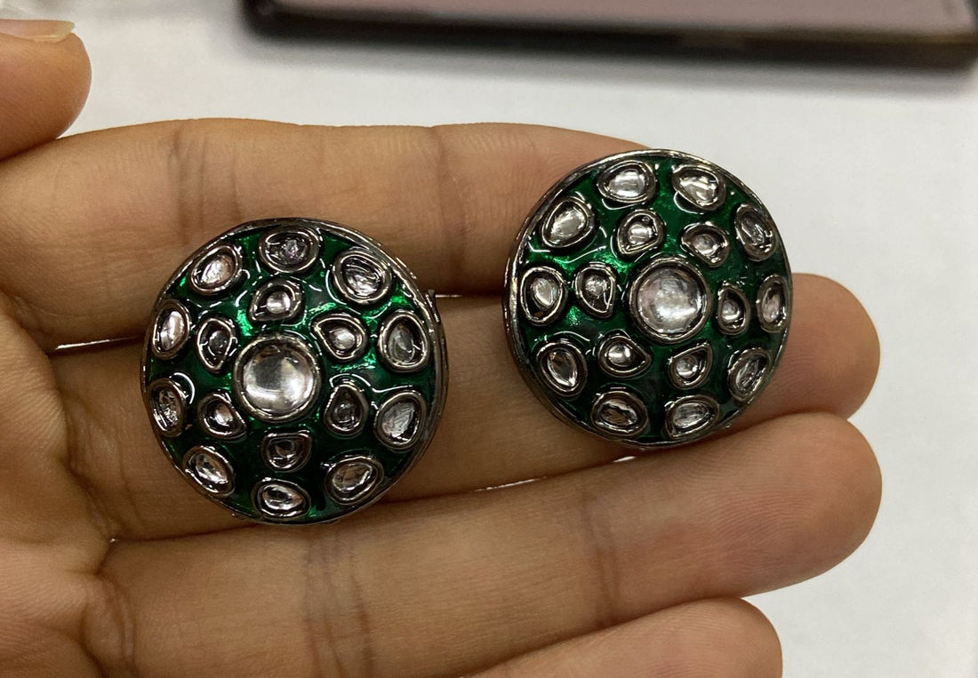 Victorian Kundan Top& Stud Earring Sku 2107 rchiecreation