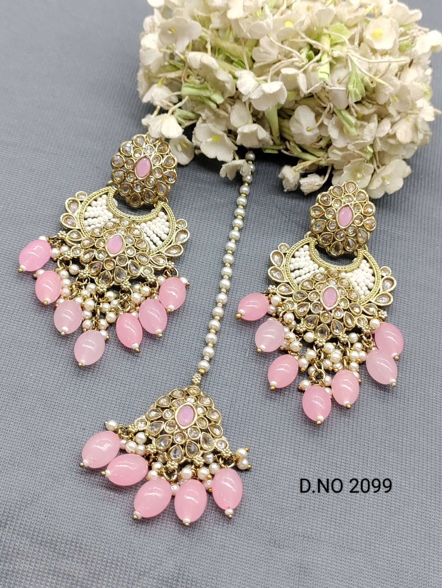 Polki Mehandi Earring &TicaSku 2099 rchiecreation