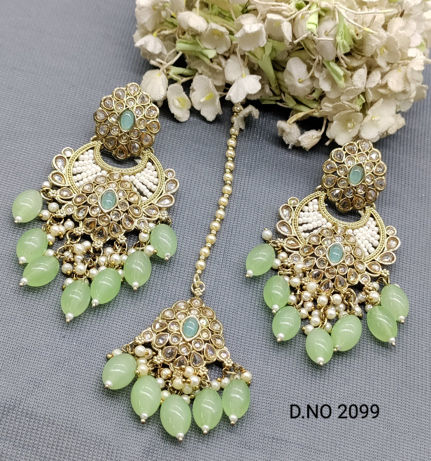 Polki Mehandi Earring &TicaSku 2099 rchiecreation