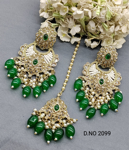 Polki Mehandi Earring &TicaSku 2099 rchiecreation