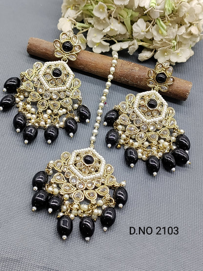 Polki Mehandi Earring & Tica Sku 2103 rchiecreation