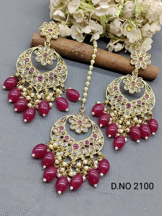 Polki Mehandi Earring & Tica Sku 2100 rchiecreation