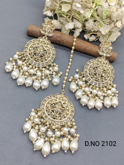 Polki Mehandi Earring & Tica Sku 2102 rchiecreation