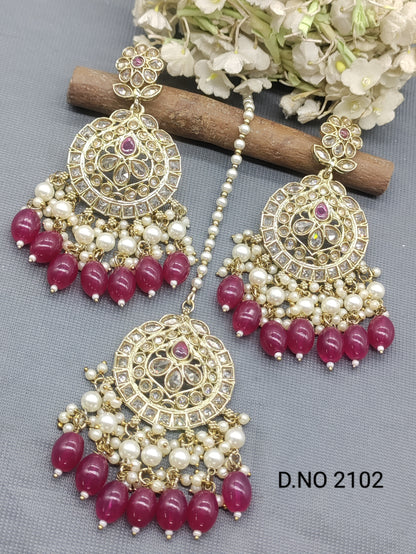 Polki Mehandi Earring & Tica Sku 2102 rchiecreation