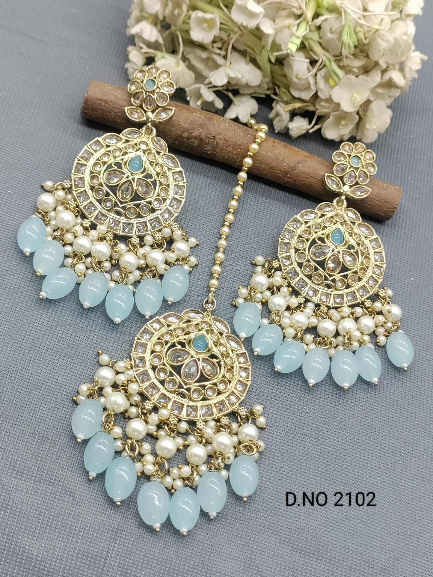 Polki Mehandi Earring & Tica Sku 2102 rchiecreation