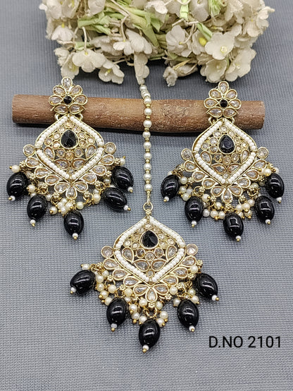 Polki Mehandi Earring & Tica Sku 2101 rchiecreation