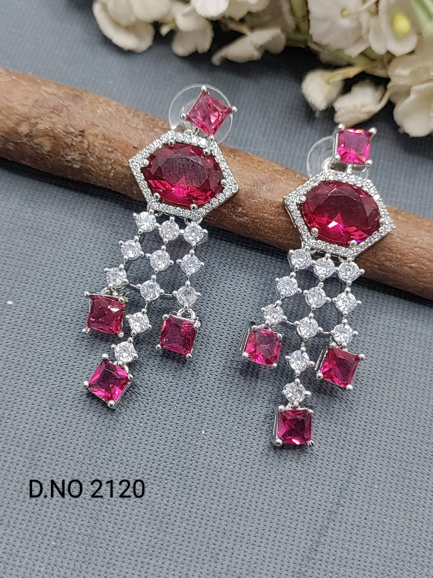 Cz Ad Rodium Earring Sku 2120 rchiecreation