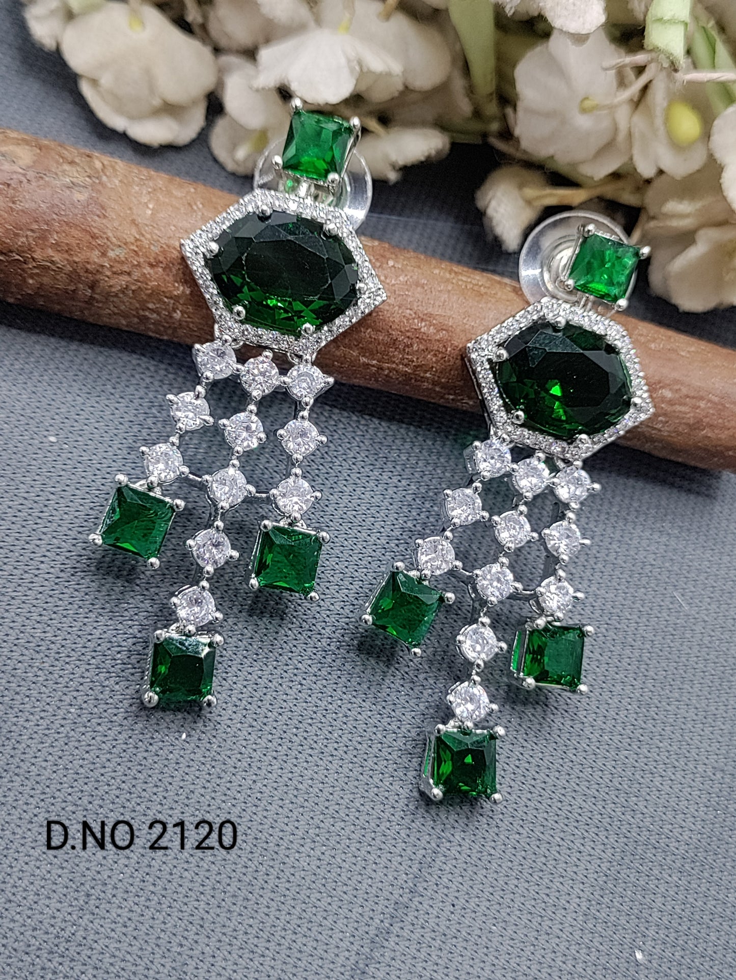 Cz Ad Rodium Earring Sku 2120 rchiecreation