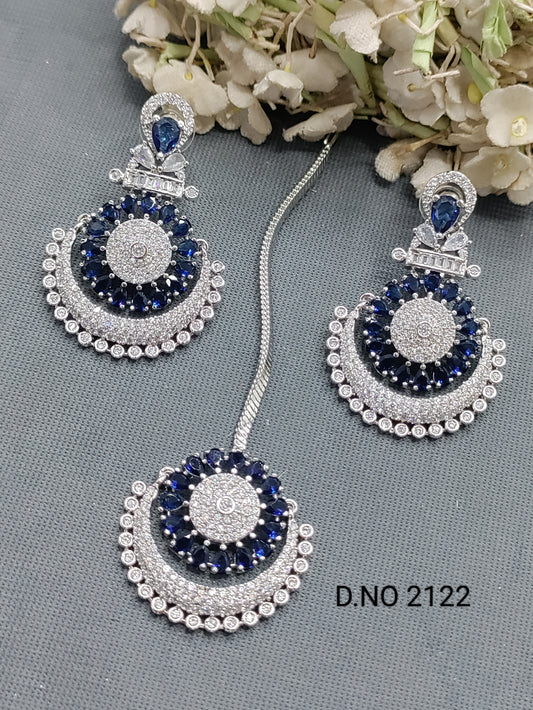 Cz Ad Rodium Earring & Tica Sku 2122 rchiecreation