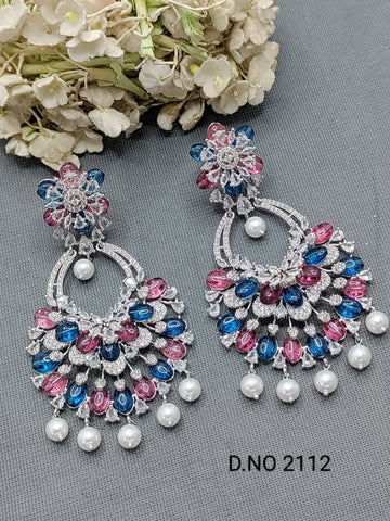 Cz Ad Rodium Earrings Sku 2112 rchiecreation