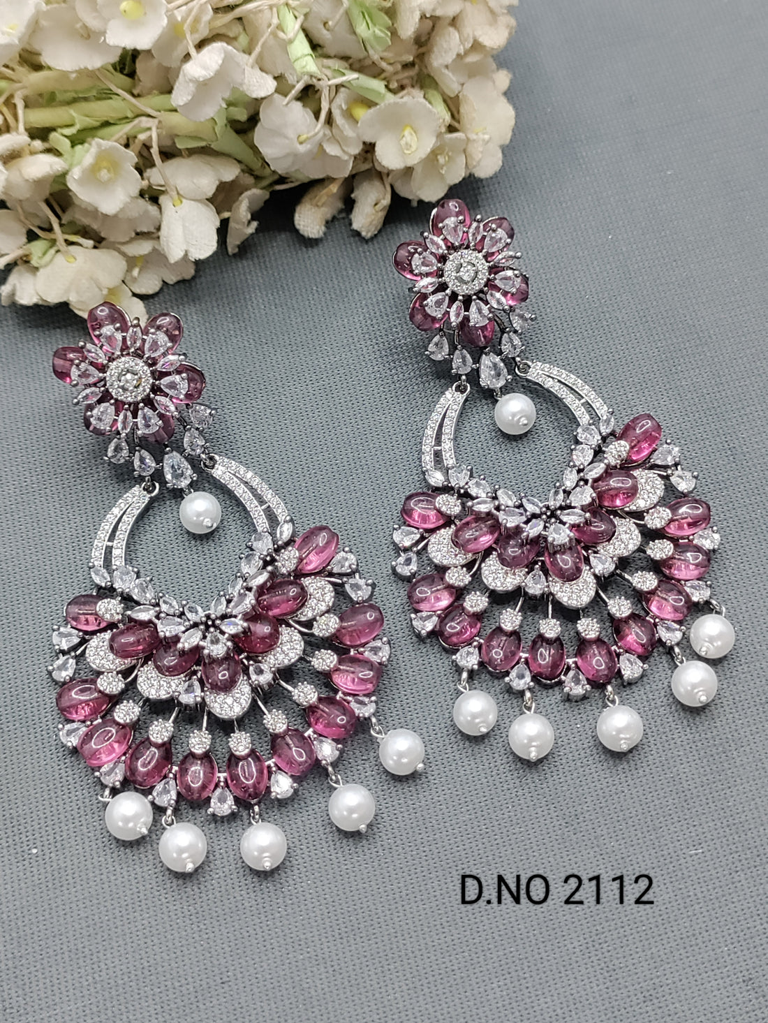 Cz Ad Victorian Earrings Sku 2112 rchiecreation