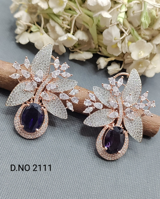 Cz ad Rose gold Earrings Sku 2111 rchiecreation