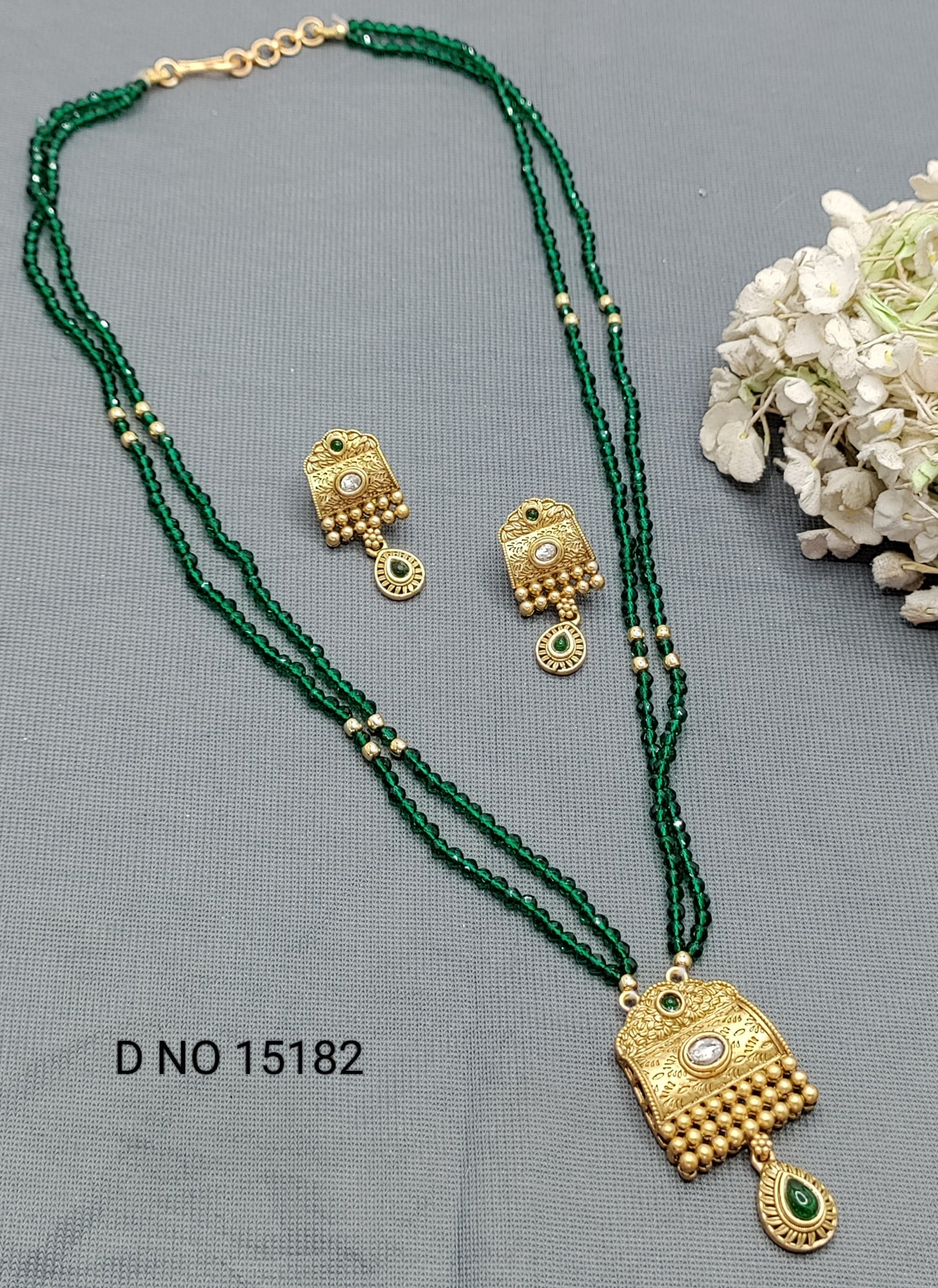 Antique golden mala Necklace Sku 15182 rchiecreation