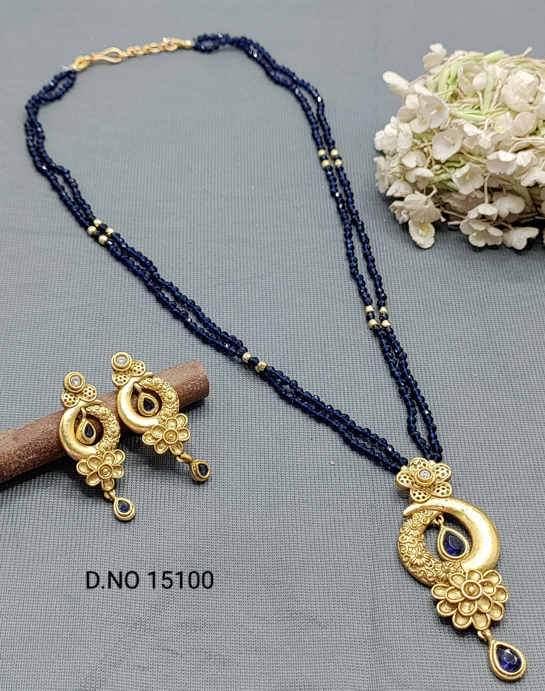 Antique Golden Mala Necklace 15100 rchiecreation