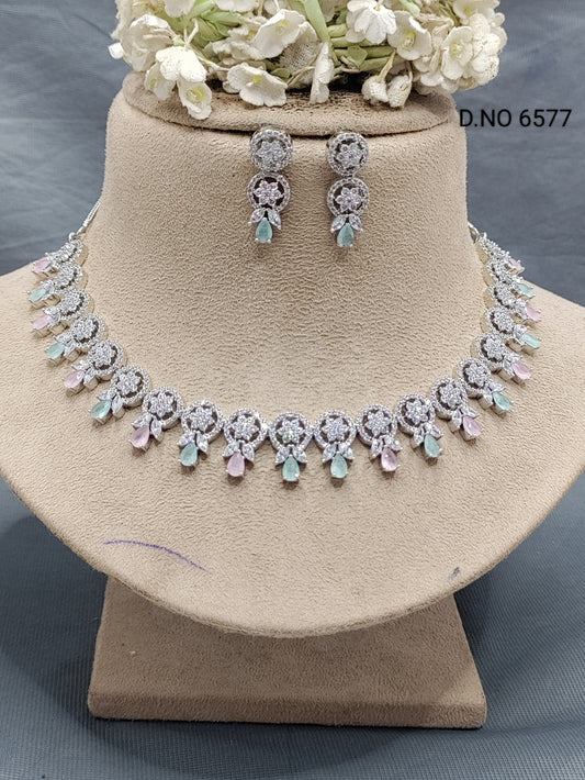 Cz ad Rodium Necklace Sku 6577 rchiecreation