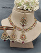 Polki Mehandi Necklace Set Sku 6535 rchiecreation