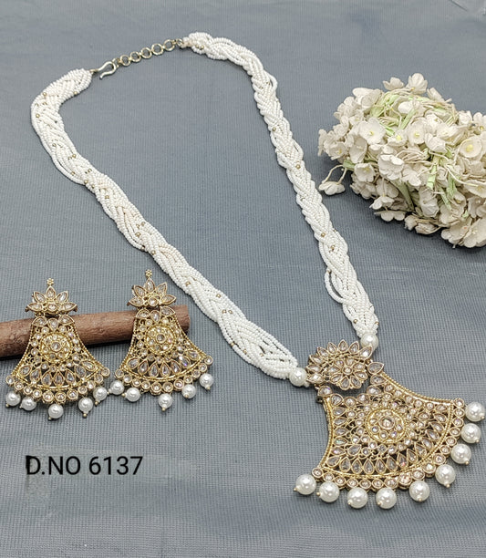 Polki Mehandi Long mala Necklace Sku 6586 rchiecreation