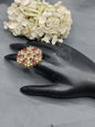 Mehandi Polki Adjustable Finger Ring SKU-5899 rchiecreation