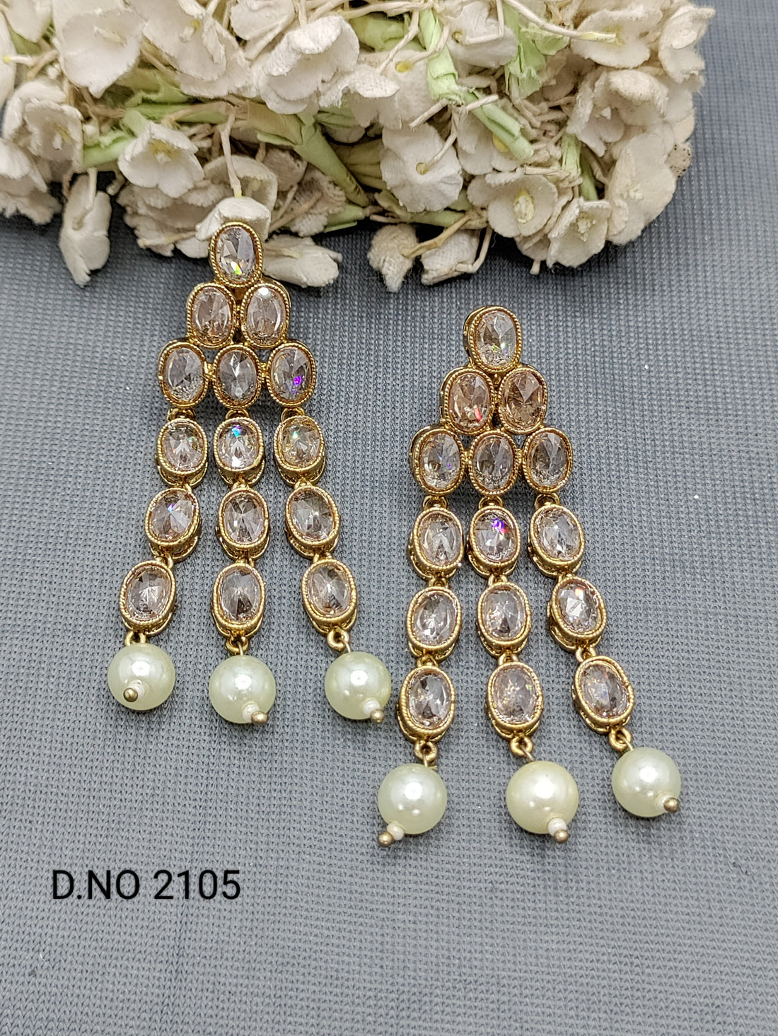 Polki Mehandi Earring Sku 2105 rchiecreation
